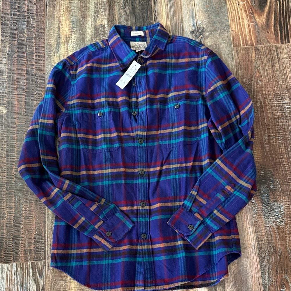 J. Crew men’s classic mid-weight flannel button up long sleeve shirt size M NWT